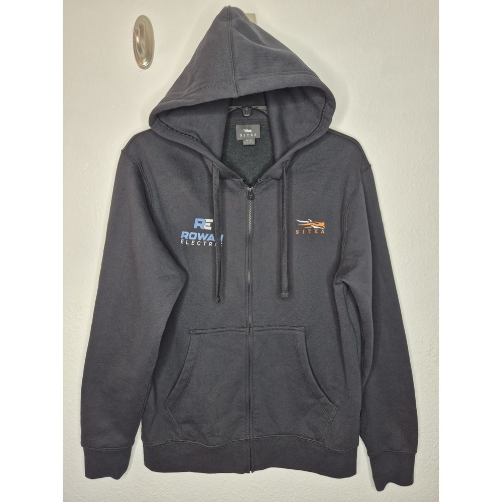 Sitka Gear Heavy Full Zip Hoodie Mens Medium Charcoal Grey Fleece Jacket 23x28.5